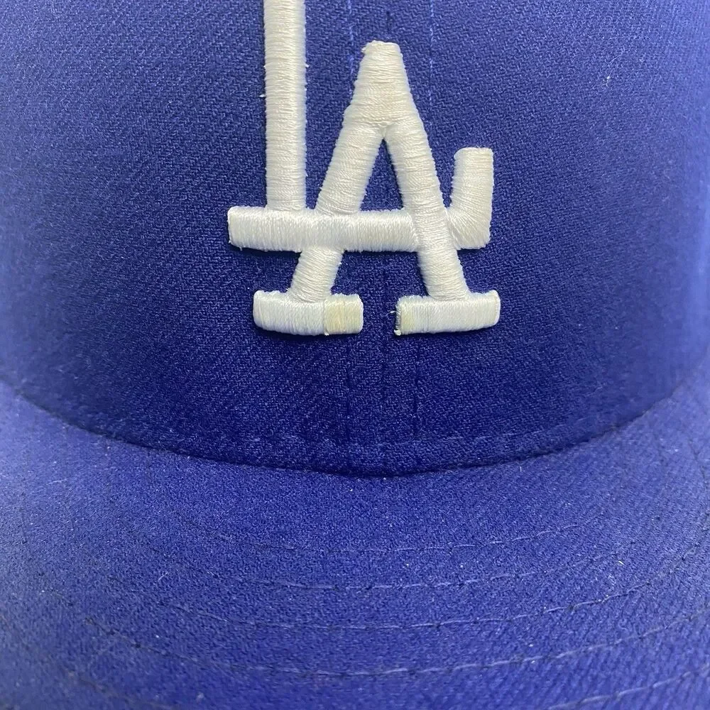 LA Dodgers Fitted Hat Cap MLB New Era 59Fifty Fitted Baseball On Field 7 1/2